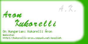 aron kukorelli business card